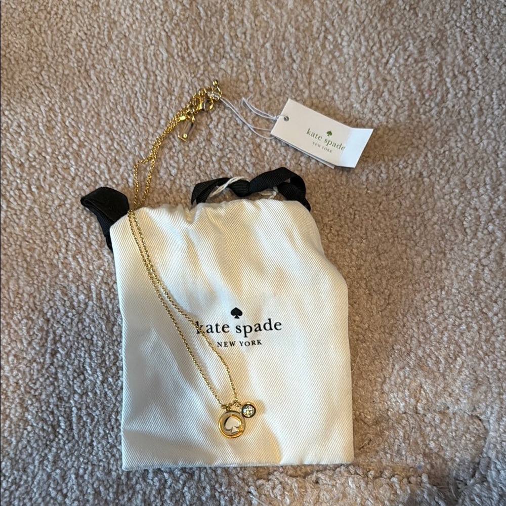 NWT Kate Spade Gold Necklace with Charm